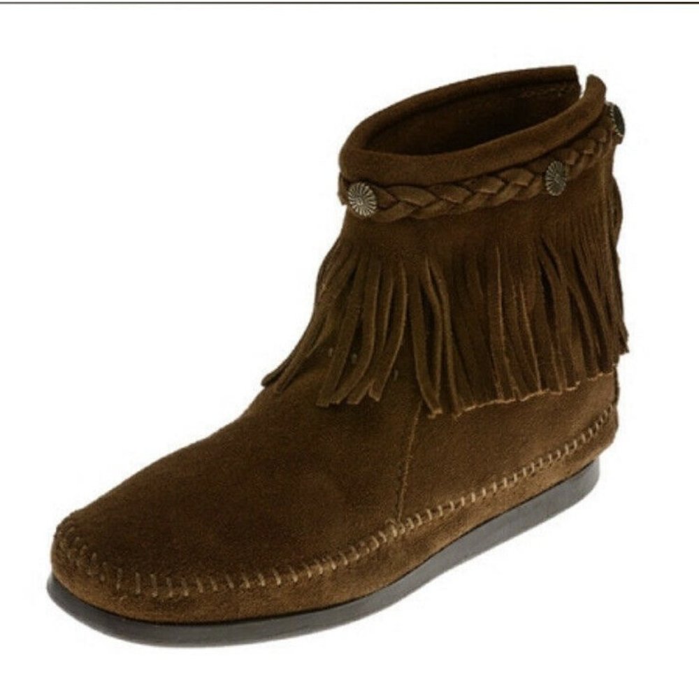 Minnetonka Moccasins 293 Brown Suede High Top Boot